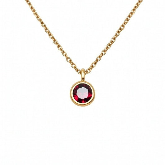 Garnet January Birthstone Necklace