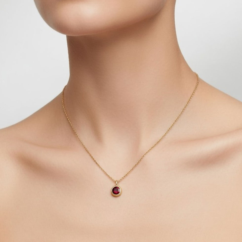 Garnet January Birthstone Necklace