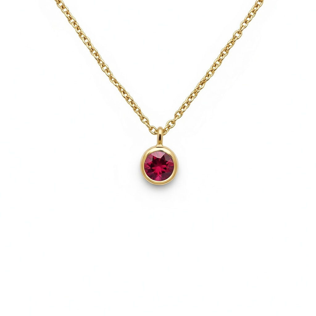Pink Tourmaline October Birthstone Necklace