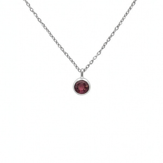 Pink Tourmaline October Birthstone Necklace