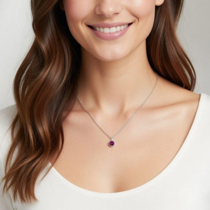 Pink Tourmaline October Birthstone Necklace