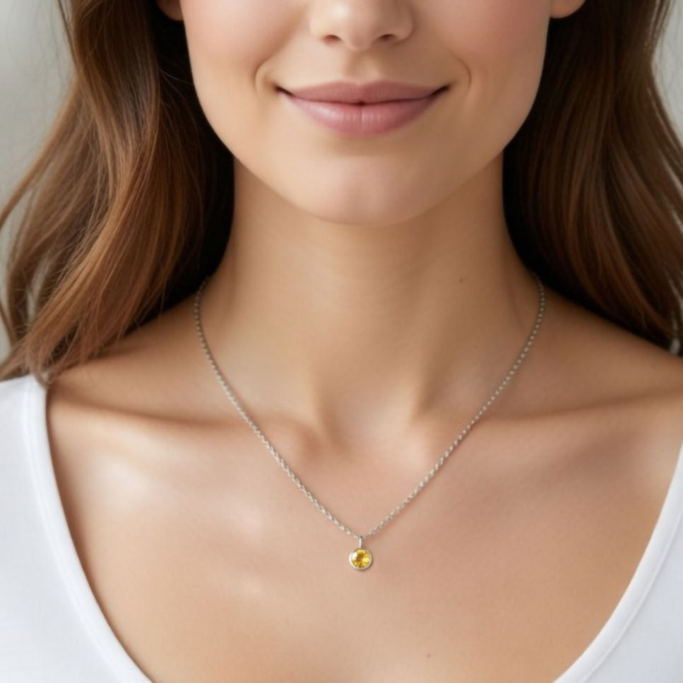 Citrine November Birthstone Necklace