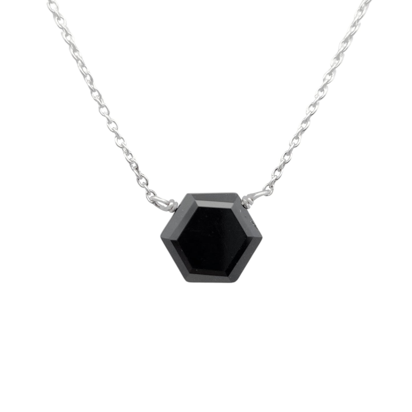 Black Onyx Hexagon Necklace