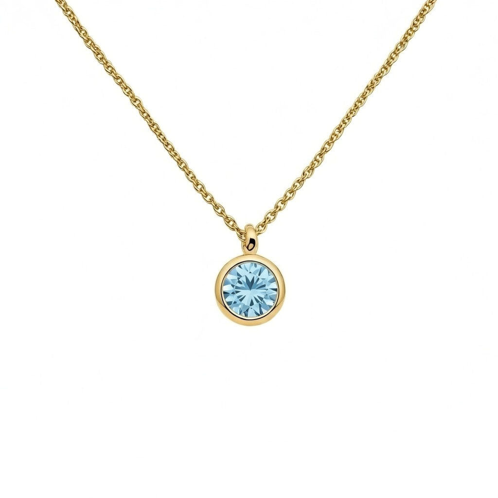Aquamarine March Birthstone Necklace