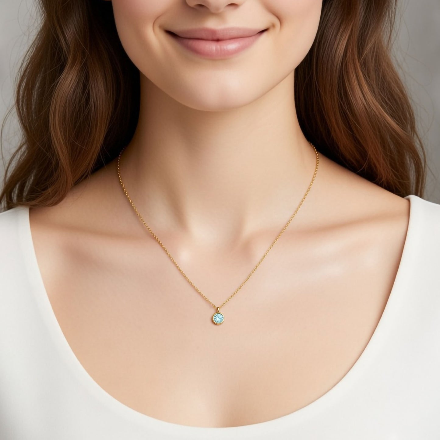 Aquamarine March Birthstone Necklace