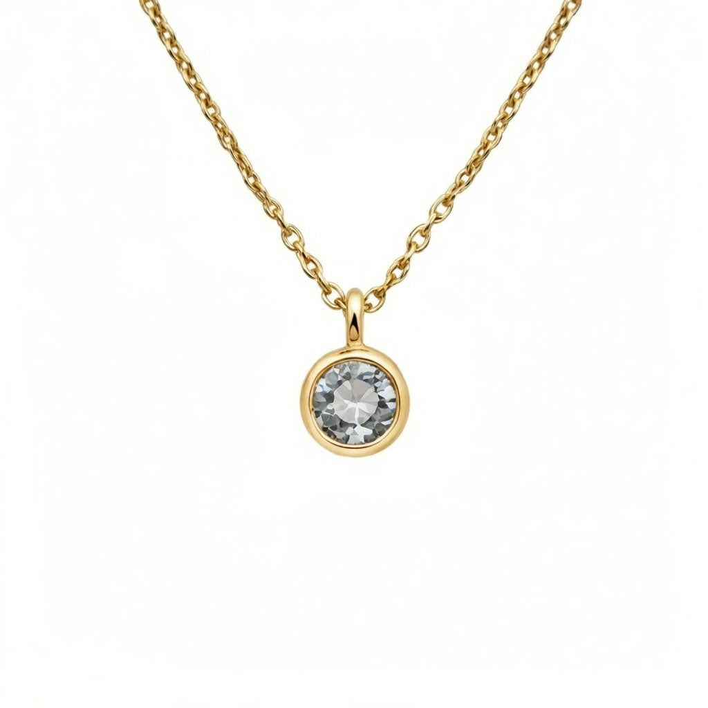 Cubic Zirconia April Birthstone Necklace