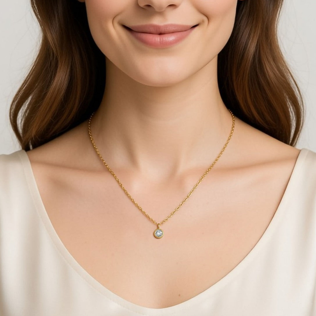 Cubic Zirconia April Birthstone Necklace