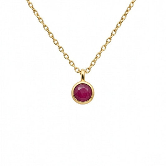Ruby July Birthstone Necklace