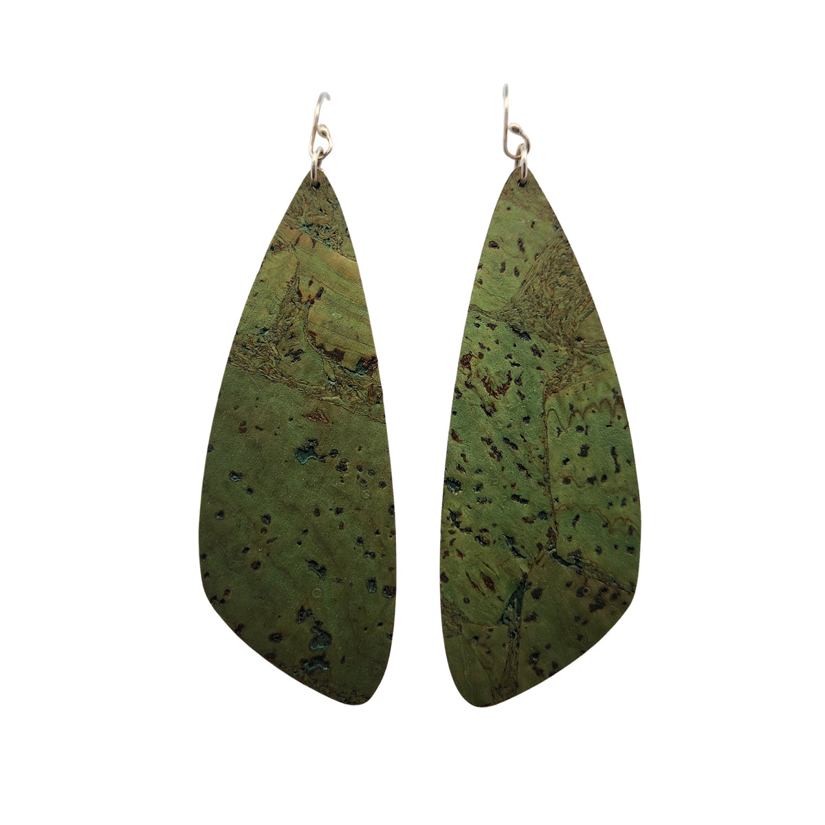 XLarge Green Cork Wing Earrings