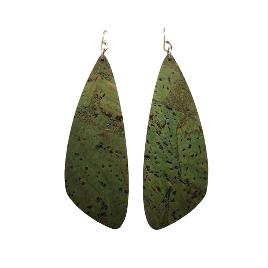XLarge Green Cork Wing Earrings