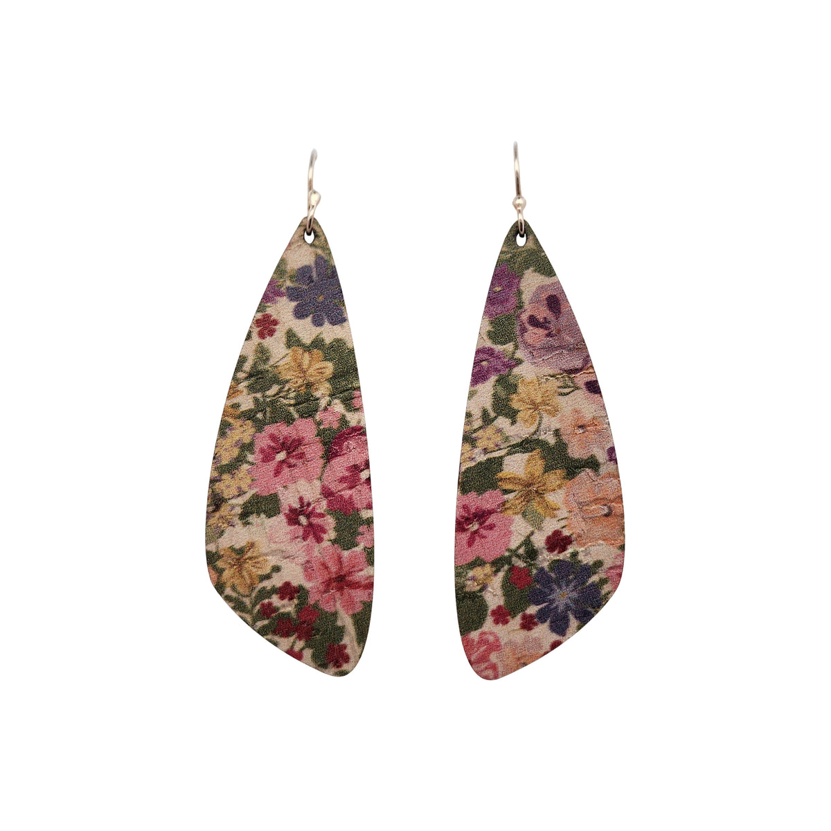 Medium Floral Cork Wing Earrings