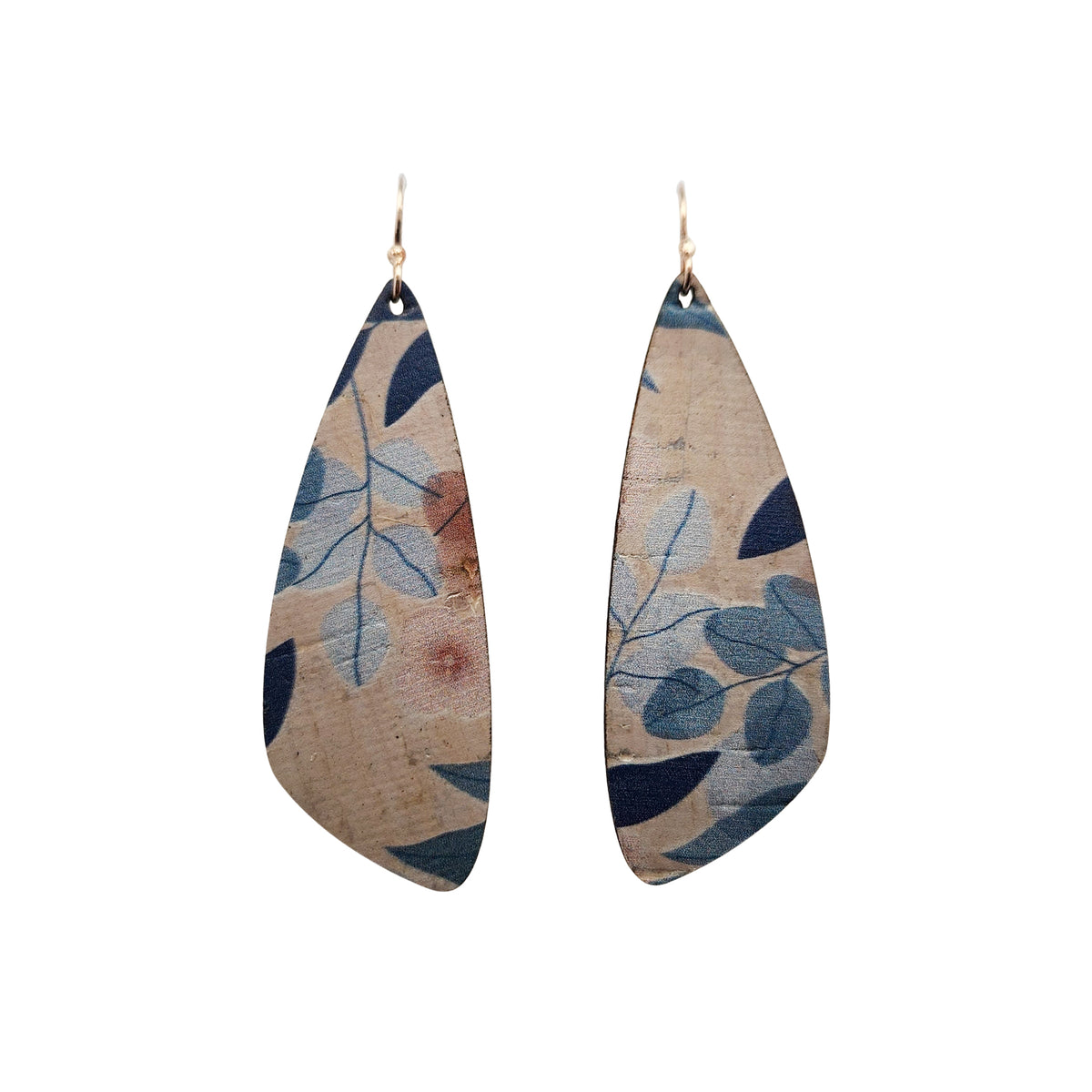 Medium Leafy Cork Wing Earrings