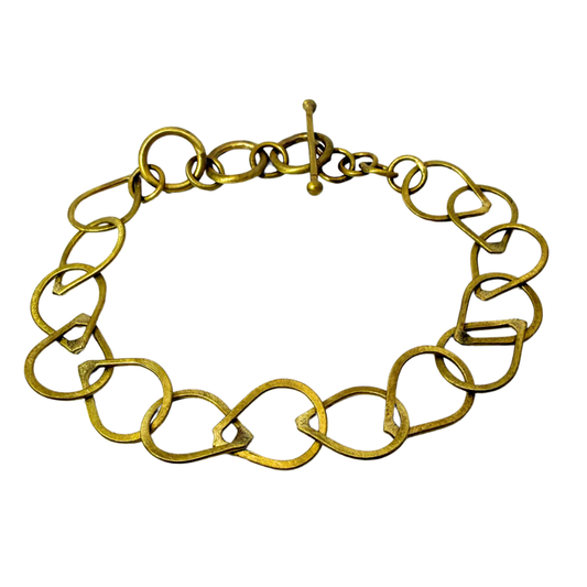 Brass Teardrop Link Bracelet