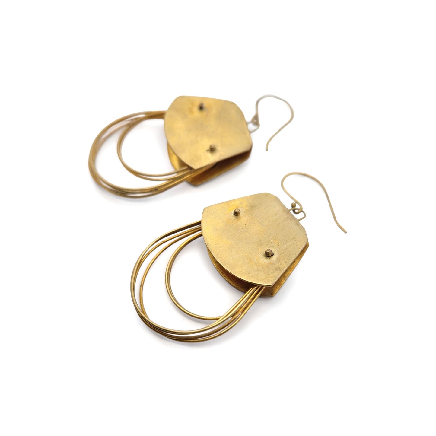 Brass Double Loop Earrings