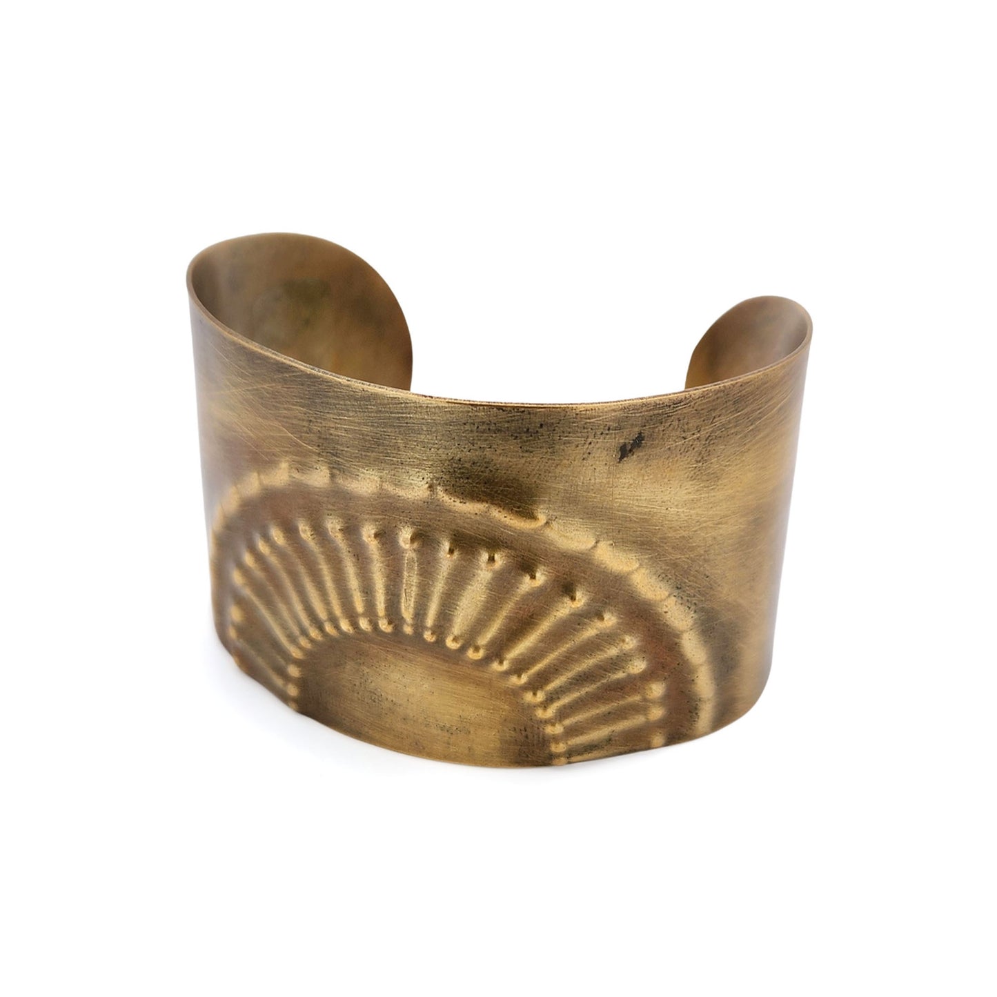 Brass Sunburst Cuff Bracelet