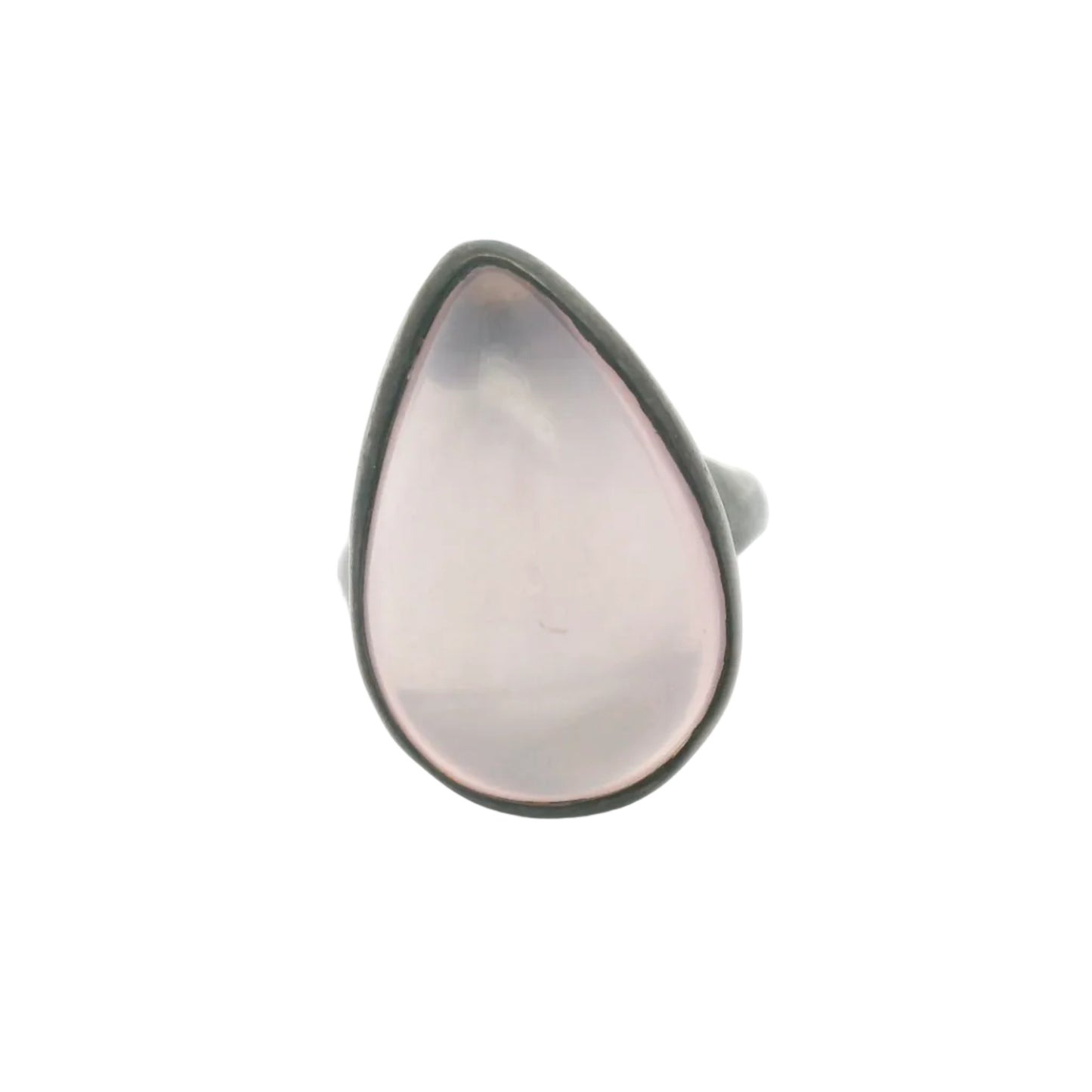 Oval Cabochon Rose Quartz Solitaire Ring