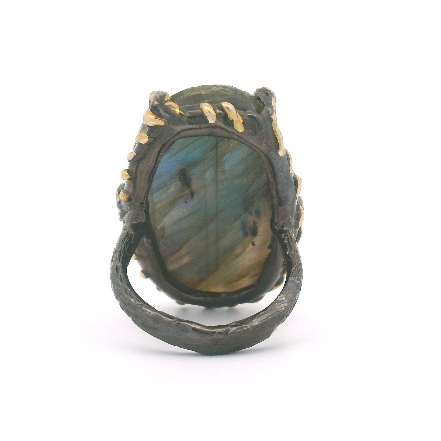 Organic Hand-Sculpted Labradorite Cocktail Ring