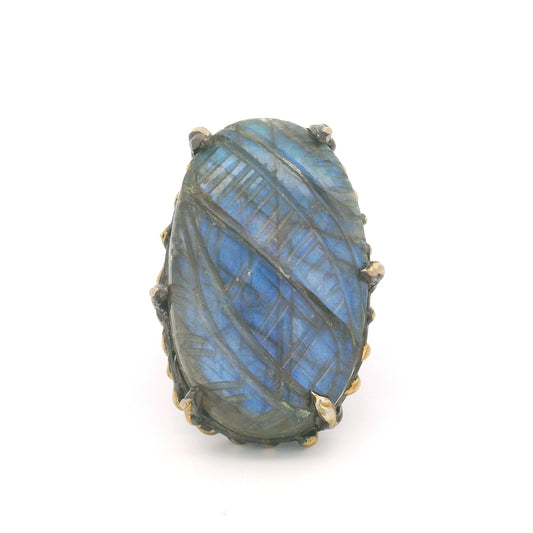 Organic Hand-Sculpted Labradorite Cocktail Ring