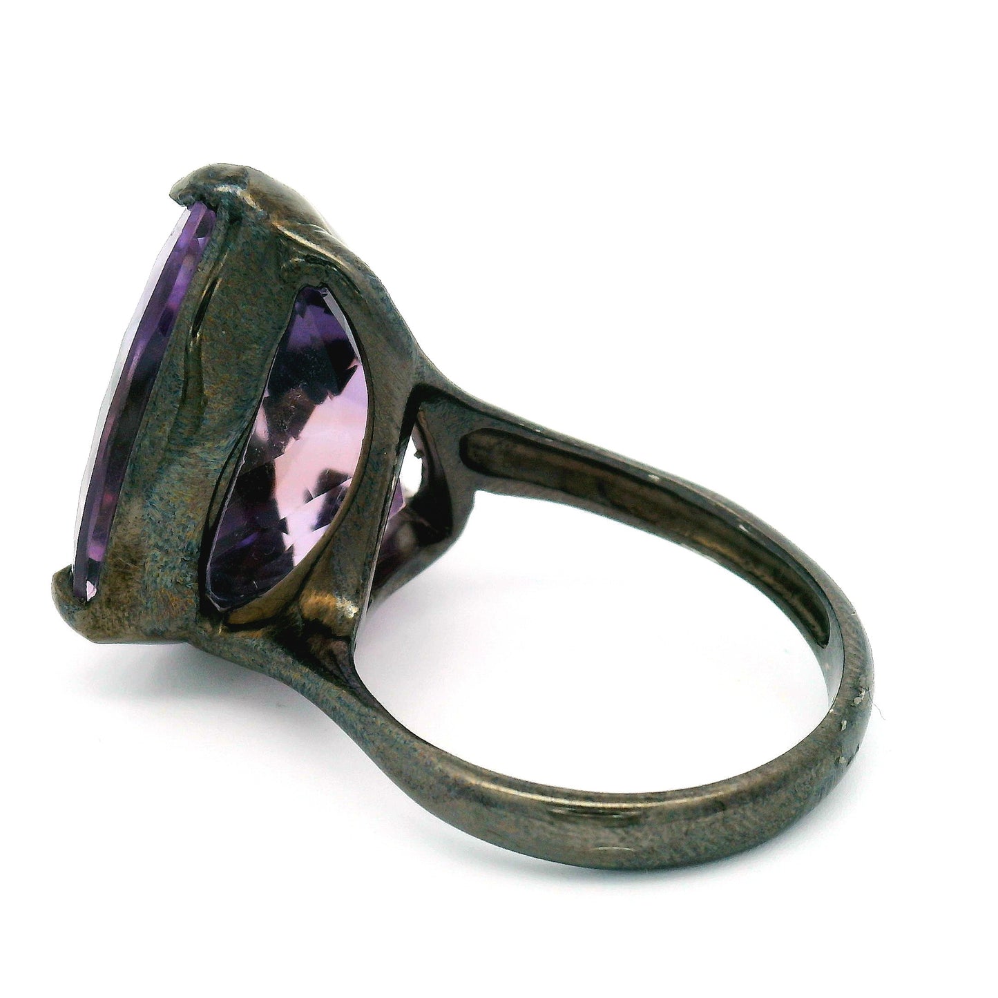 Brilliant-Cut Ametrine Trilogy Solitaire Ring