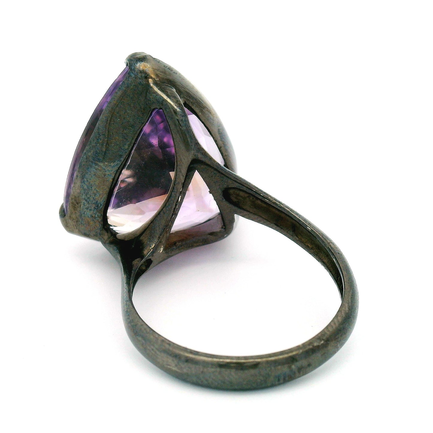 Brilliant-Cut Ametrine Trilogy Solitaire Ring