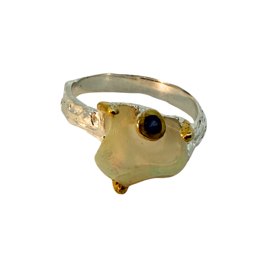 Sterling Silver Rough Opal Ring