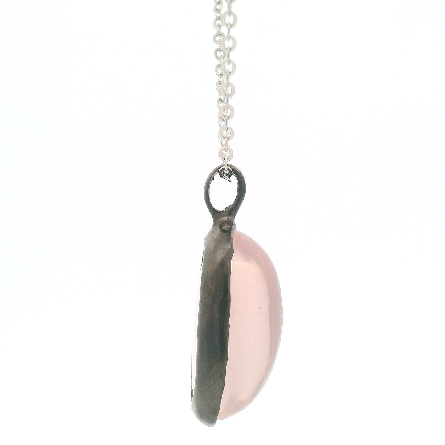 Oval Rose Quartz Cabochon Pendant