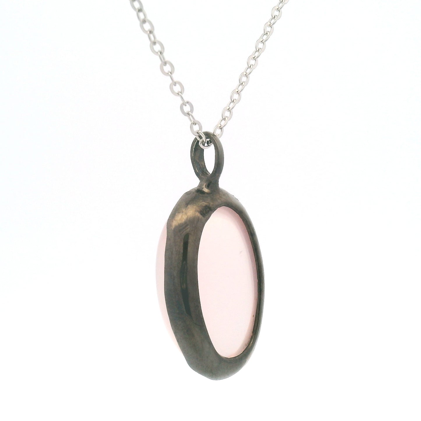 Oval Rose Quartz Cabochon Pendant