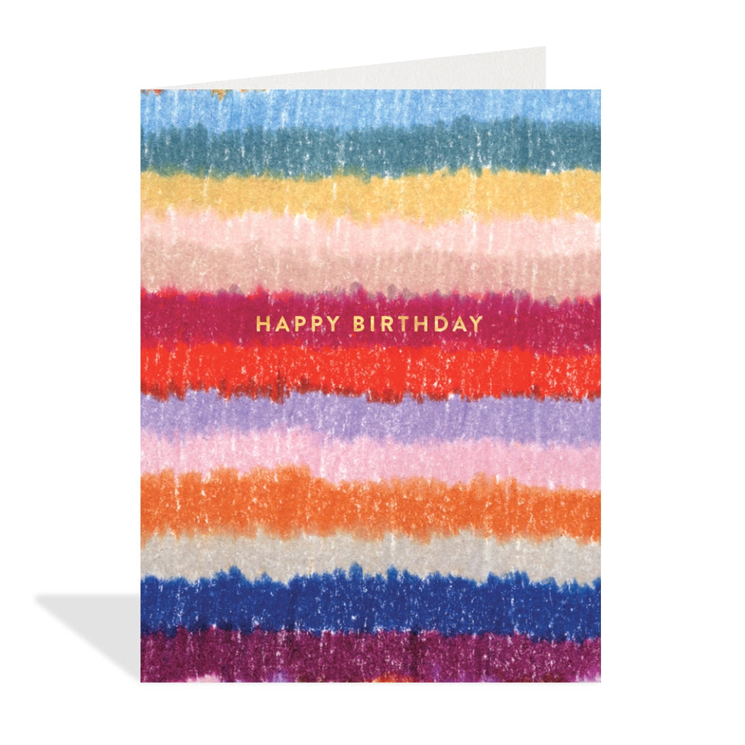 Happy Birthday Colourful Stripes Card