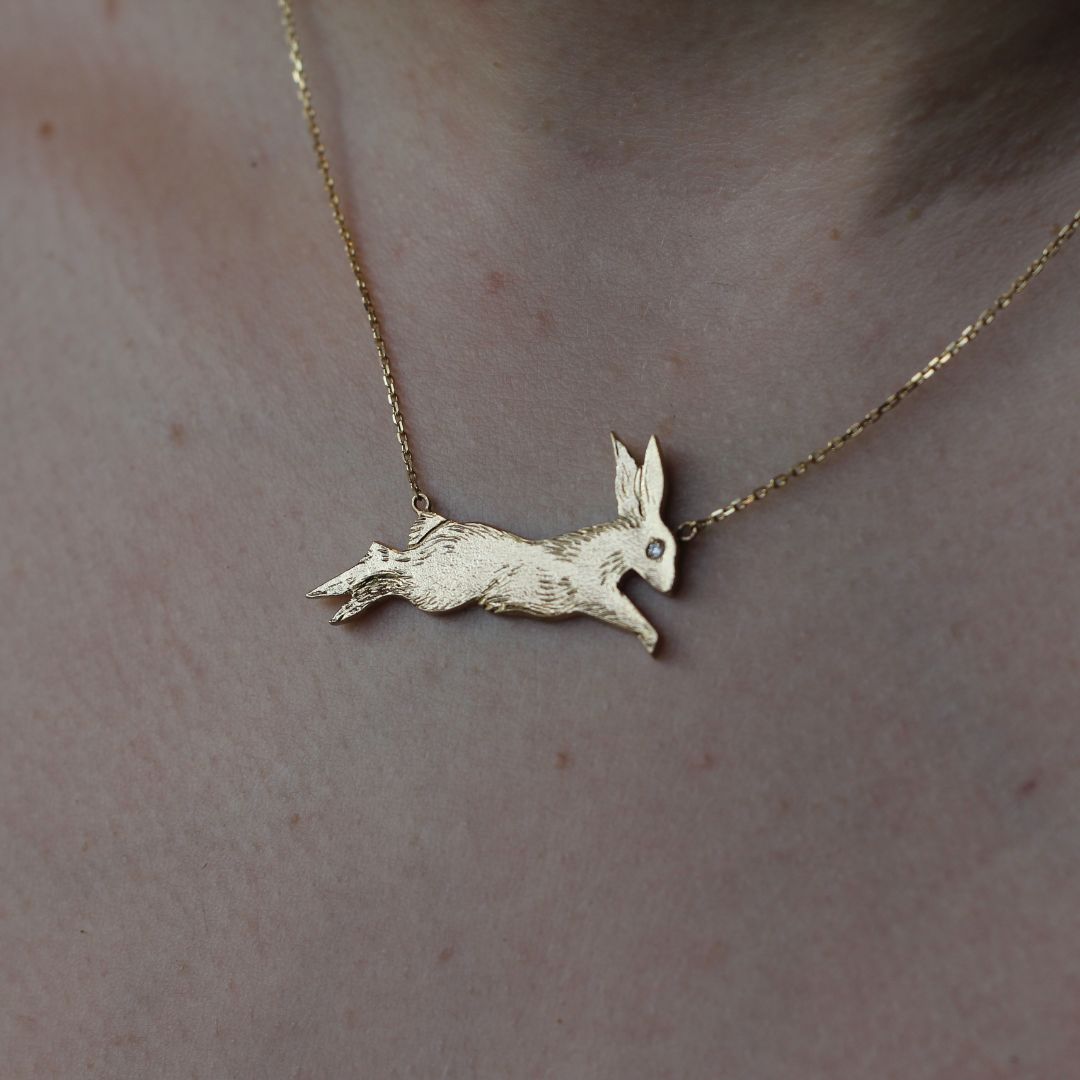 Leaping Rabbit Necklace