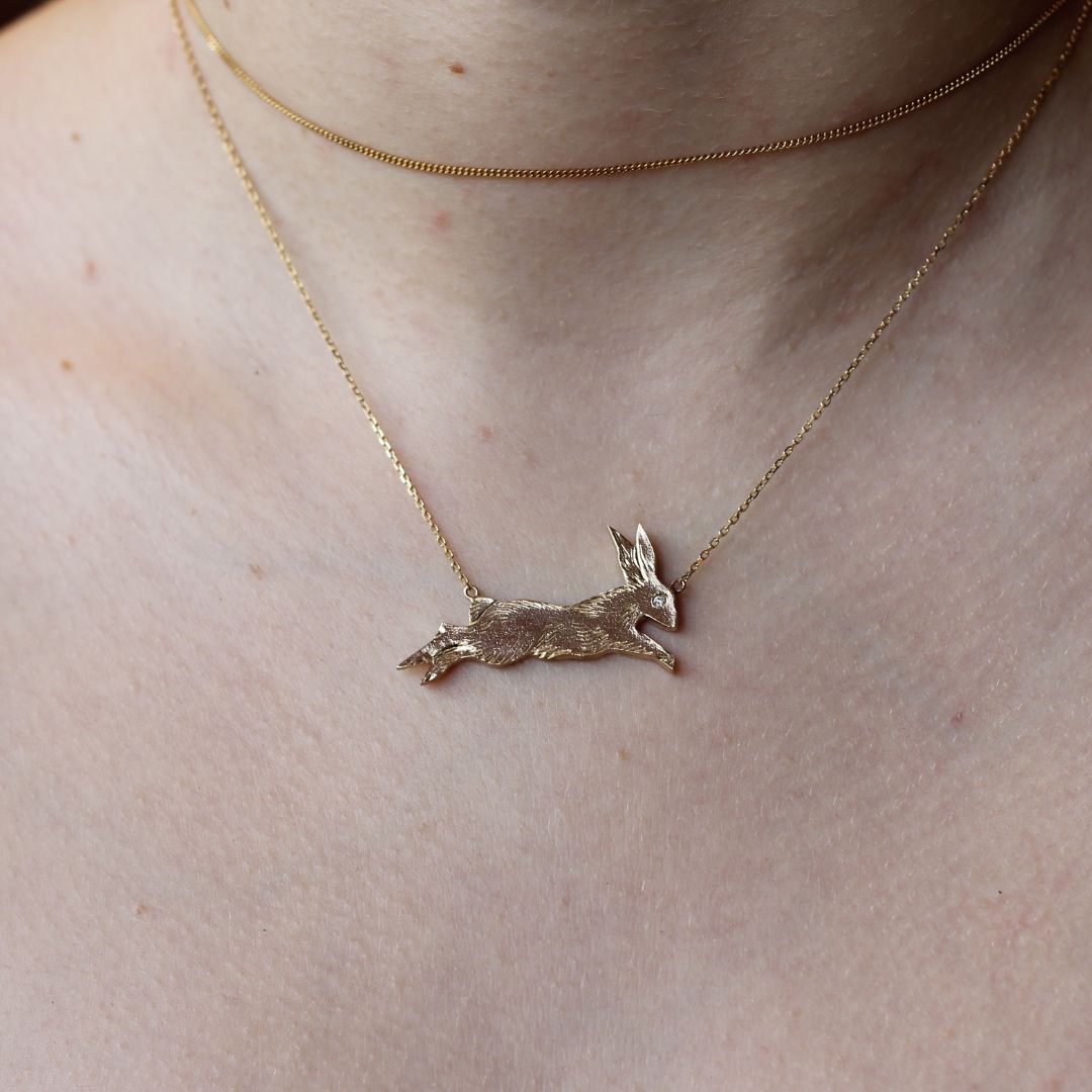 Leaping Rabbit Necklace