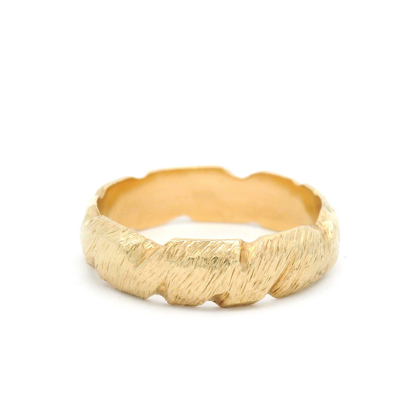 10k Yellow Etched 5mm Wide Wedding Band