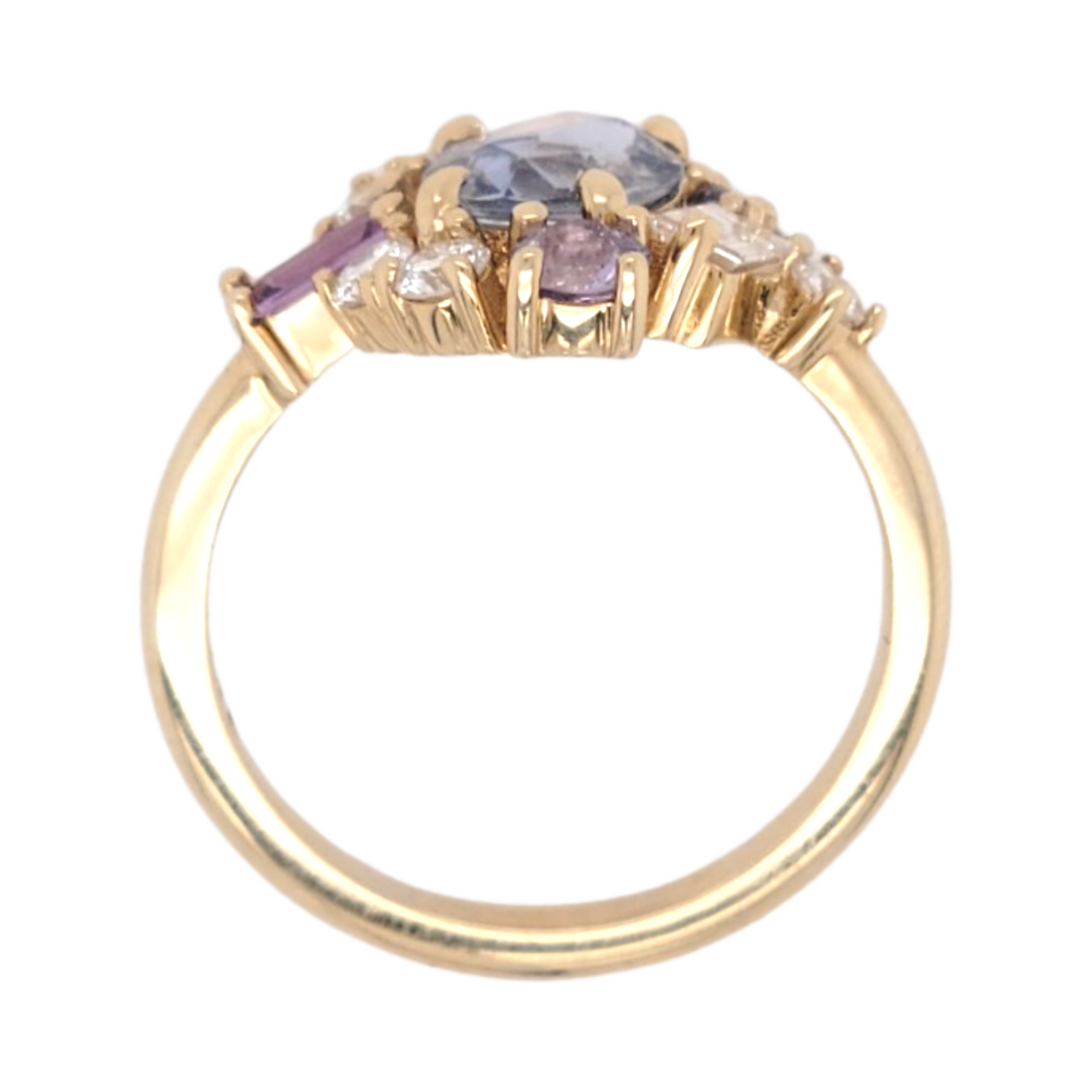 Mauve Cluster Engagement Ring