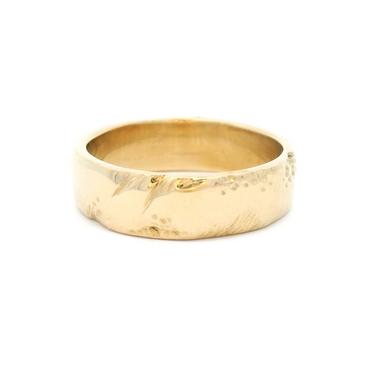 10k Yellow Textured Wedding Band