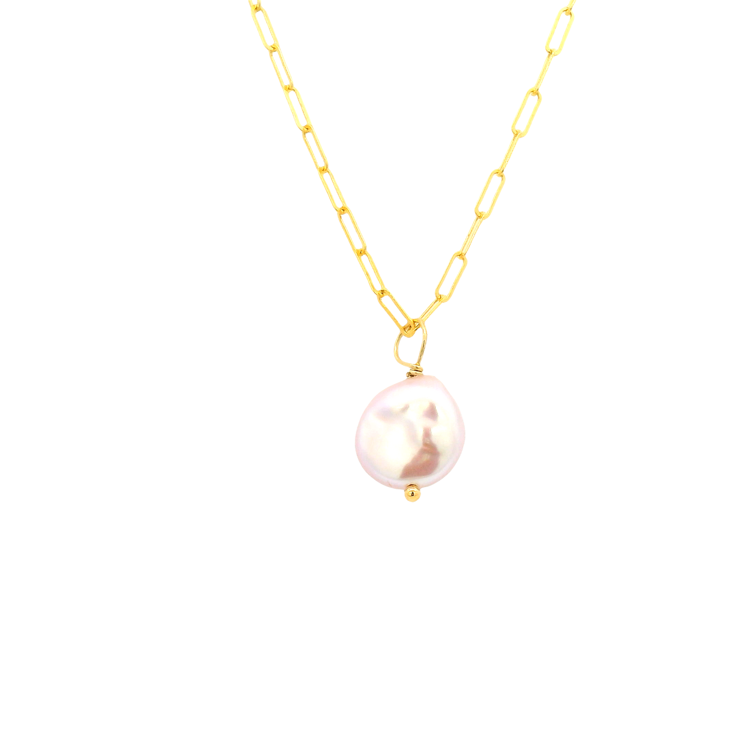 Pearl Paperclip Chain Necklace