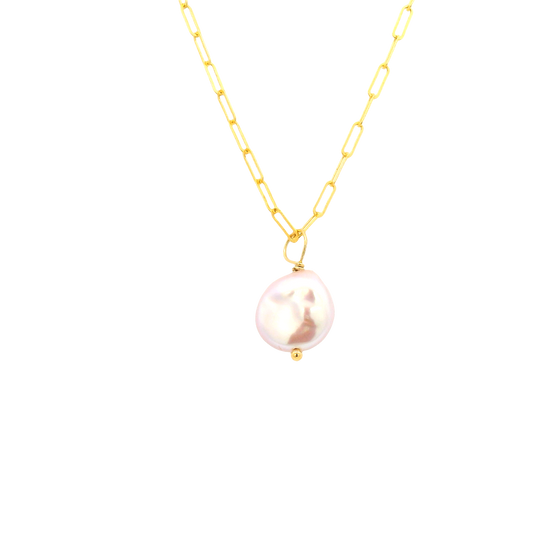 Pearl Paperclip Chain Necklace