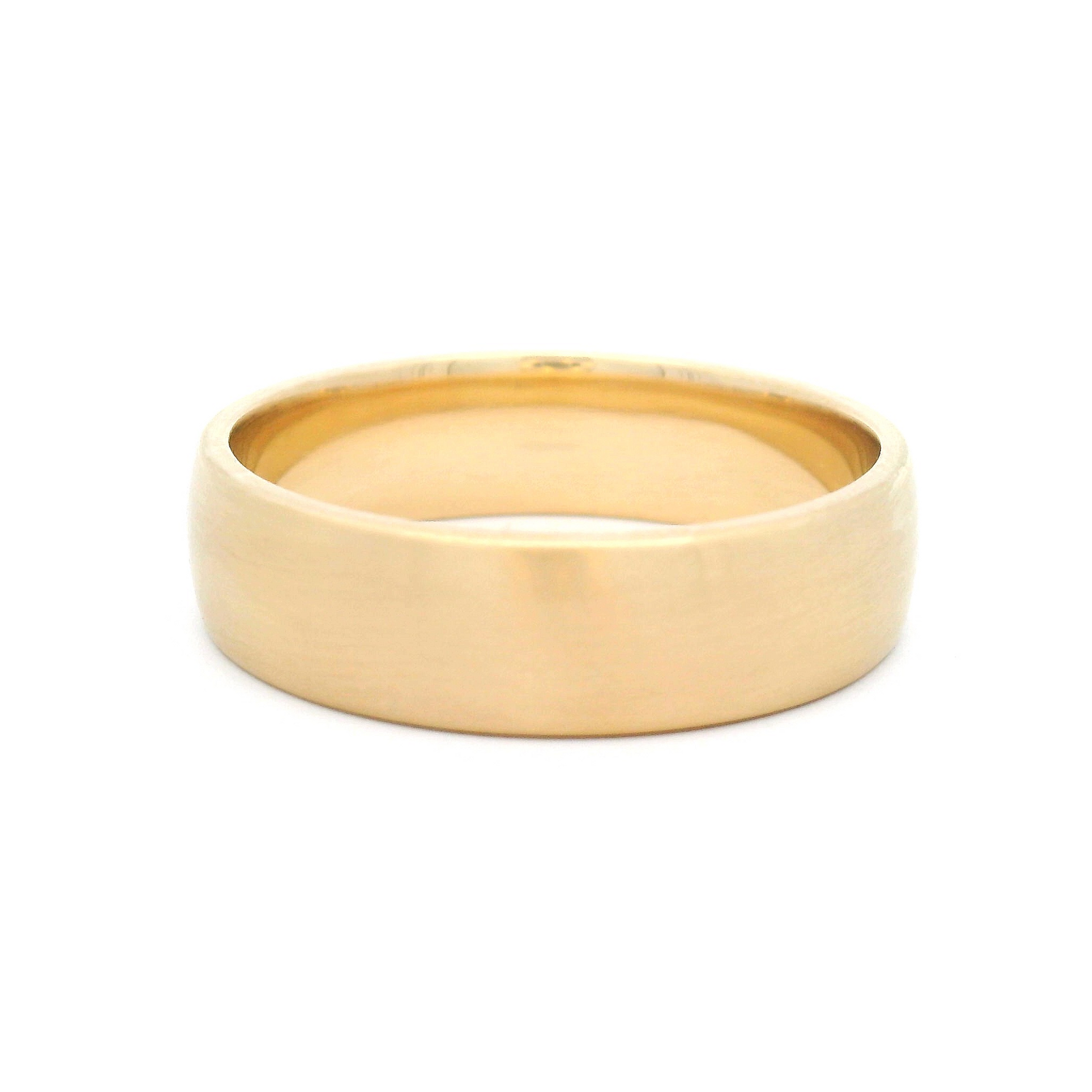 10k Yellow Satin Half-Round Wedding Band