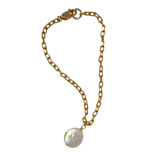 Single Pearl Charm Bracelet