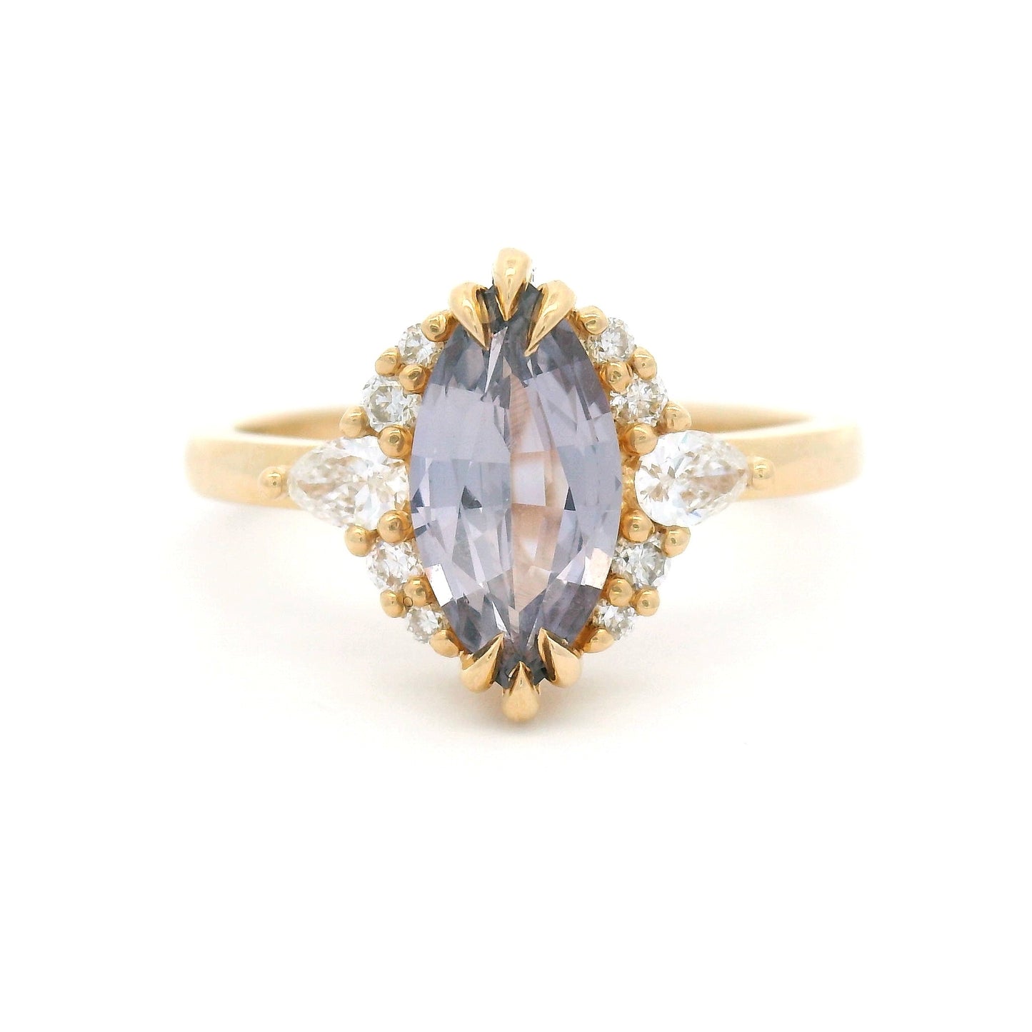 14k Yellow Ring with Natural 1.24ct Purple Sapphire and Accent Lab-Grown Diamonds