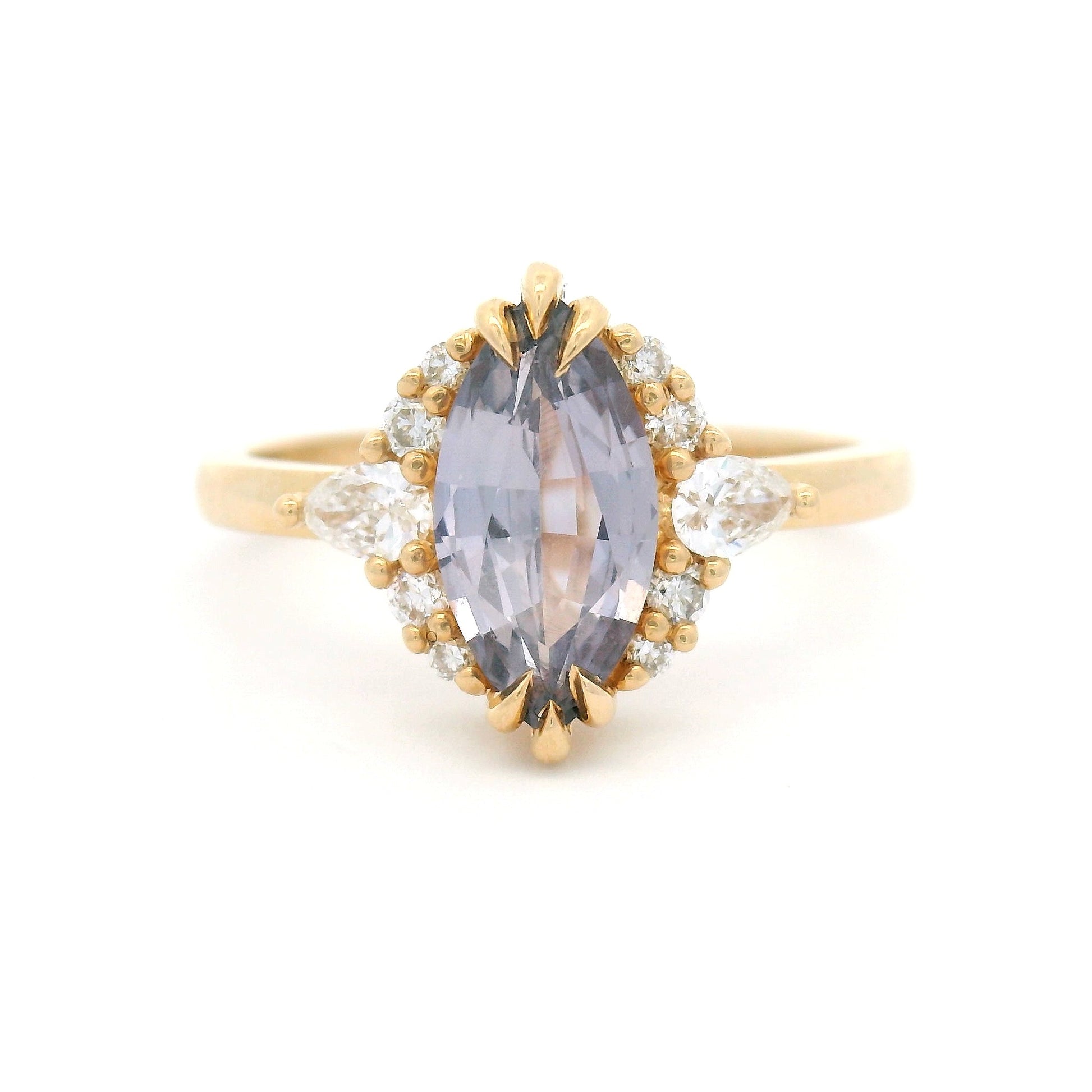 14k Yellow Ring with Natural 1.24ct Purple Sapphire and Accent Lab-Grown Diamonds