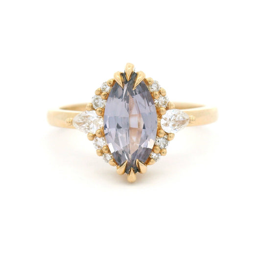 14k Yellow Ring with Natural 1.24ct Purple Sapphire and Accent Lab-Grown Diamonds