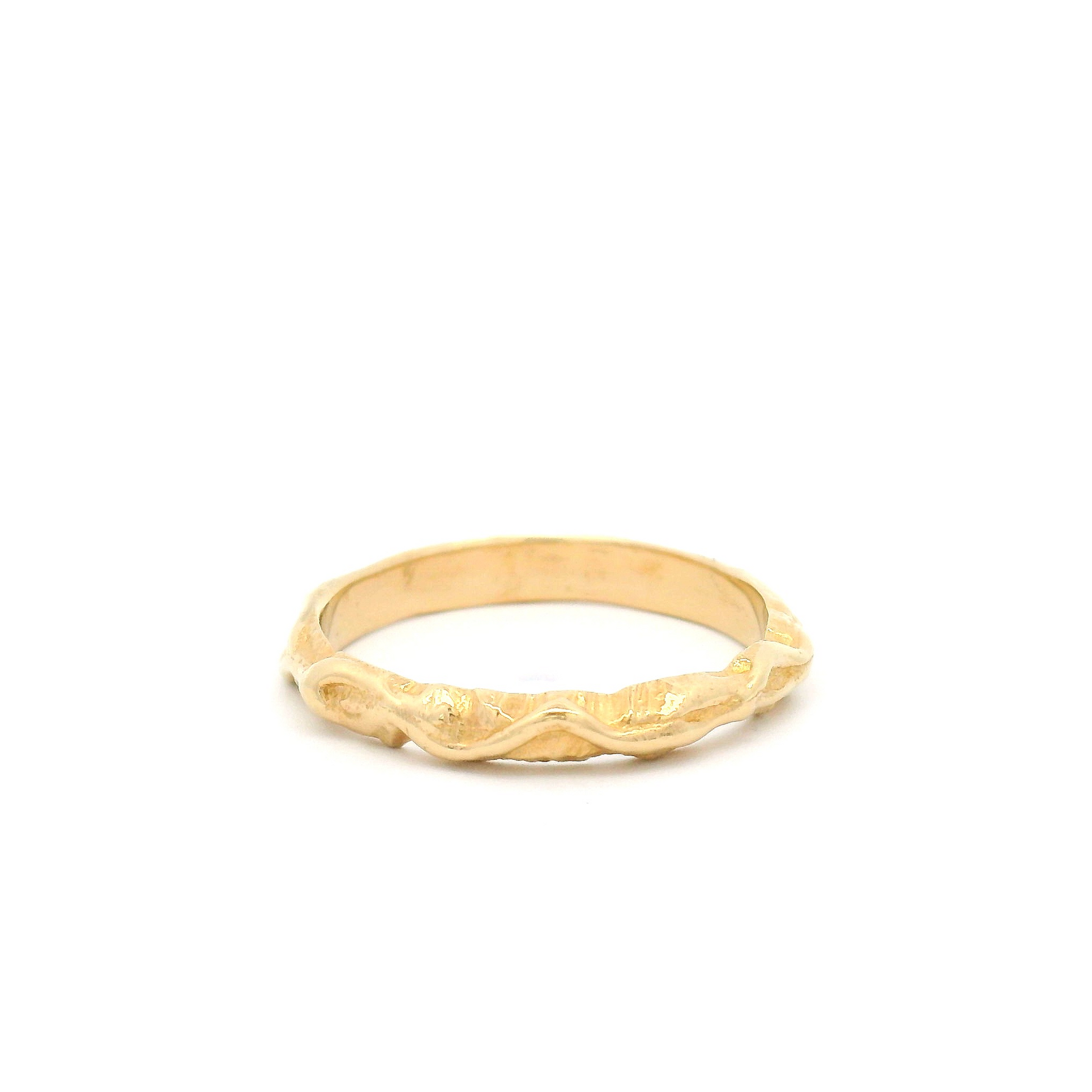 10k Yellow Textured Small Wedding Band