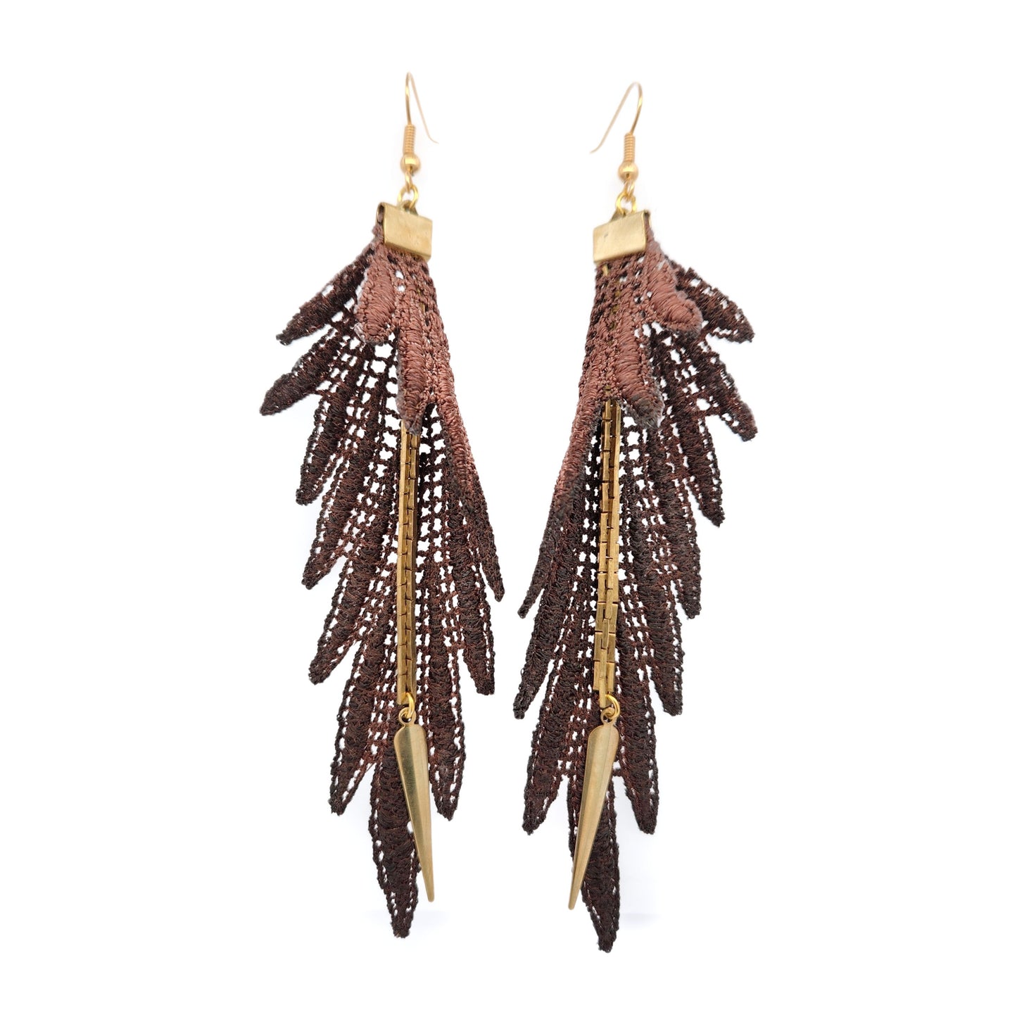 Long Cocoa Parrot Earrings