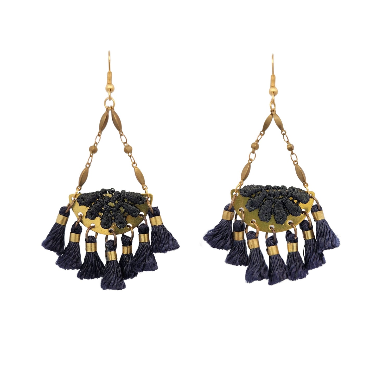 Black Lace & Tassel Earrings