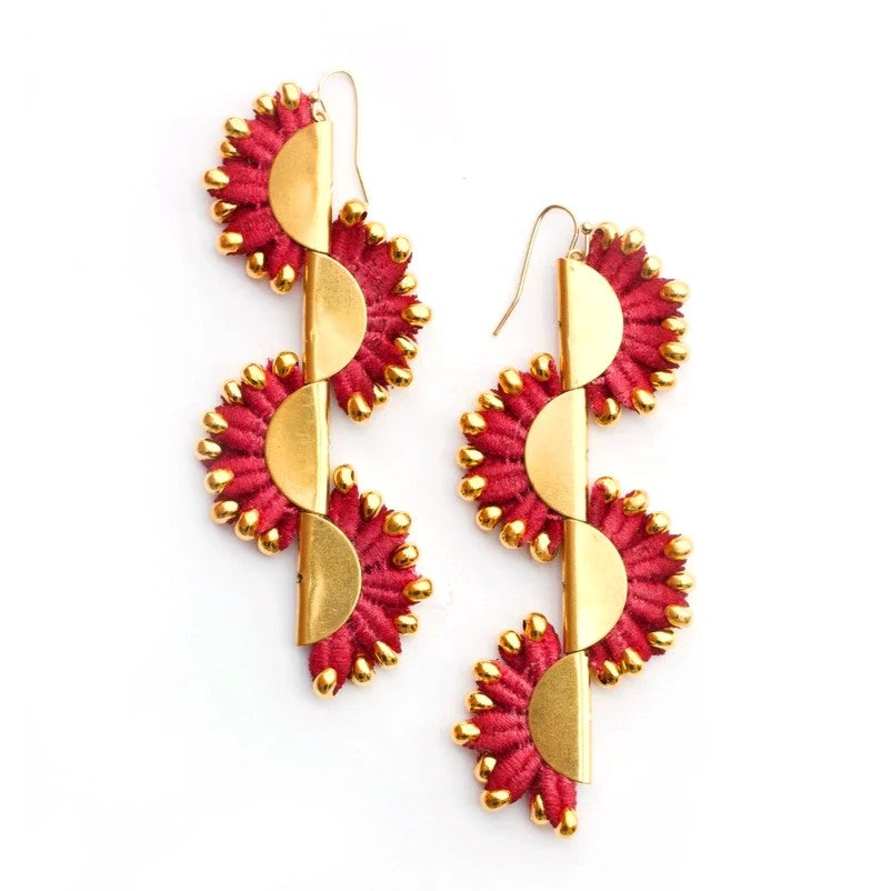 Lace Coral Earrings