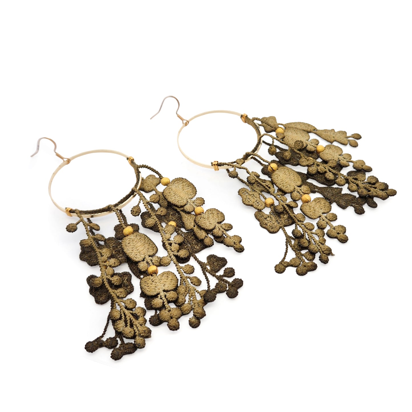 Fringe Floral Statement Earrings