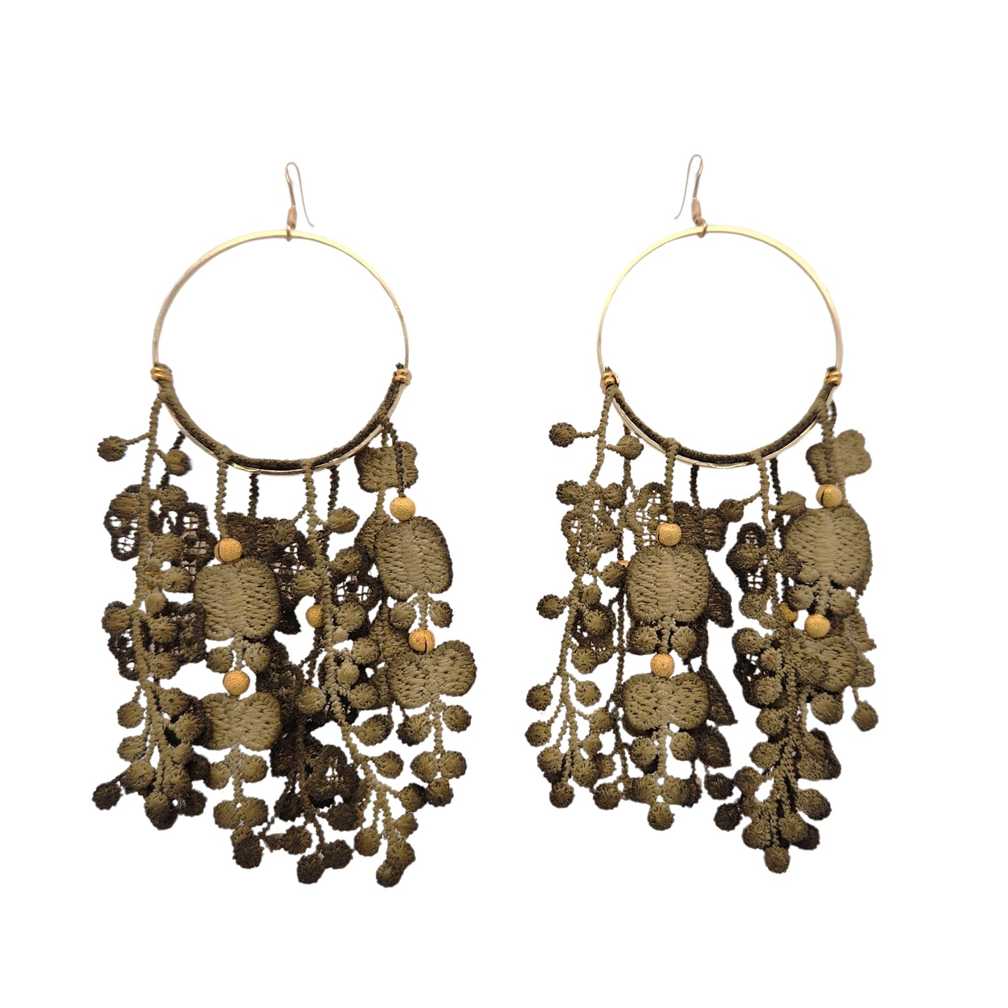 Fringe Floral Statement Earrings