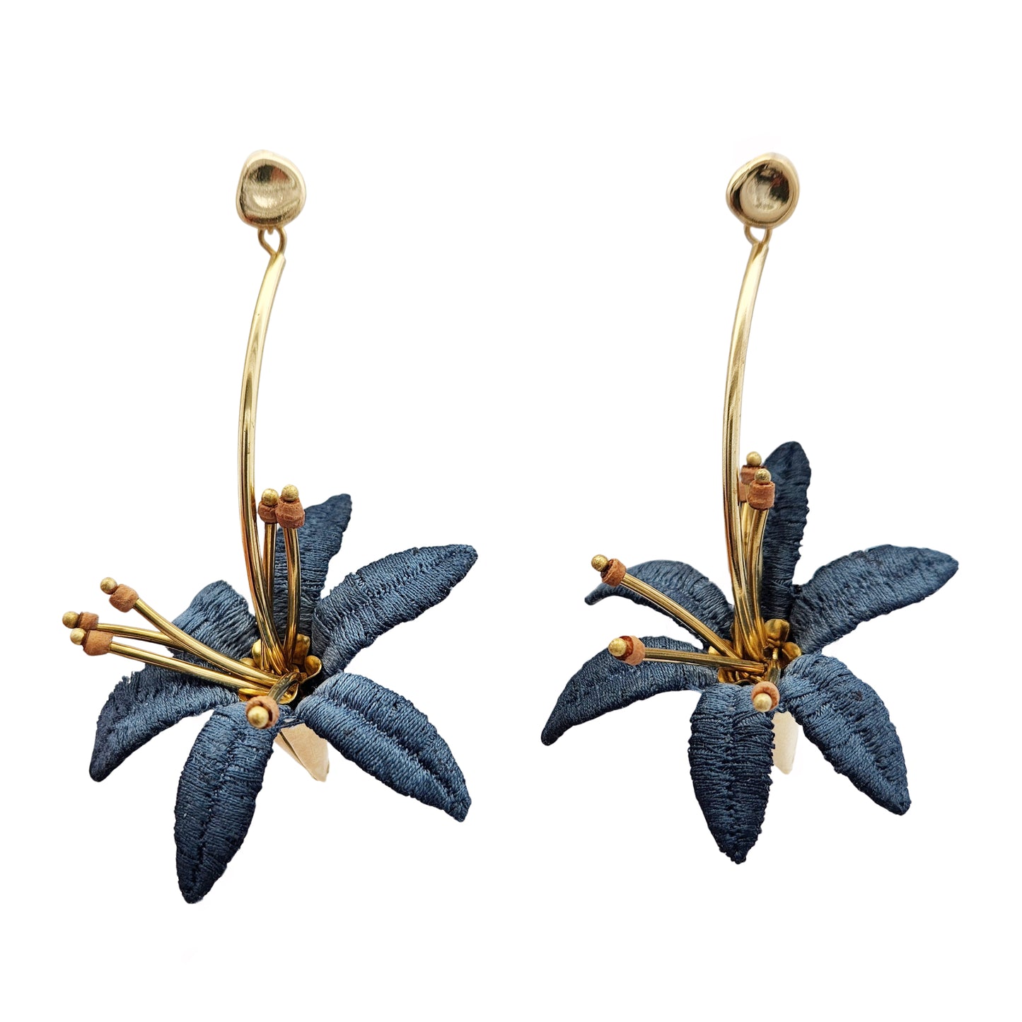Navy Blue Lilium Earrings