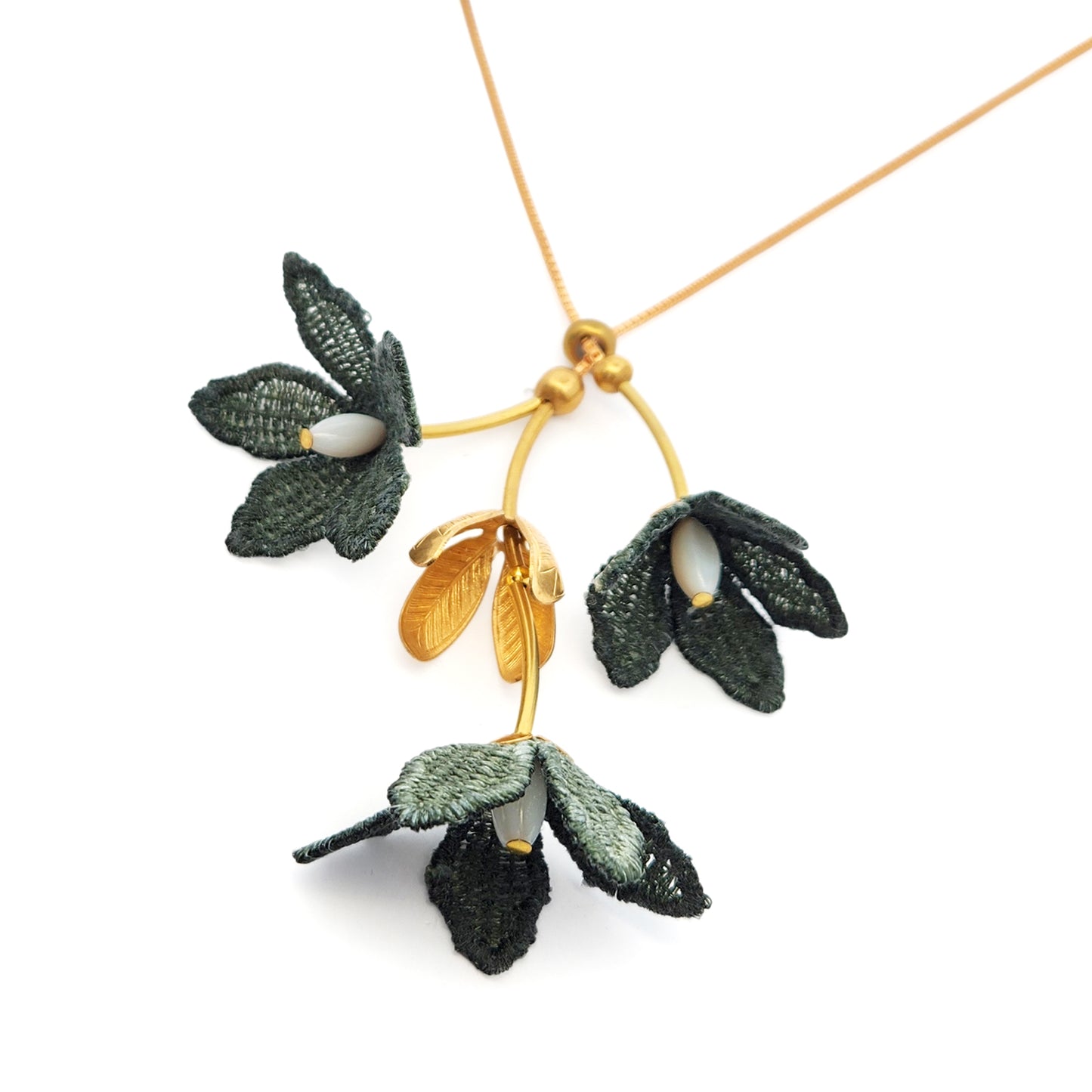 Tiaré Flower Long Lariat Necklace