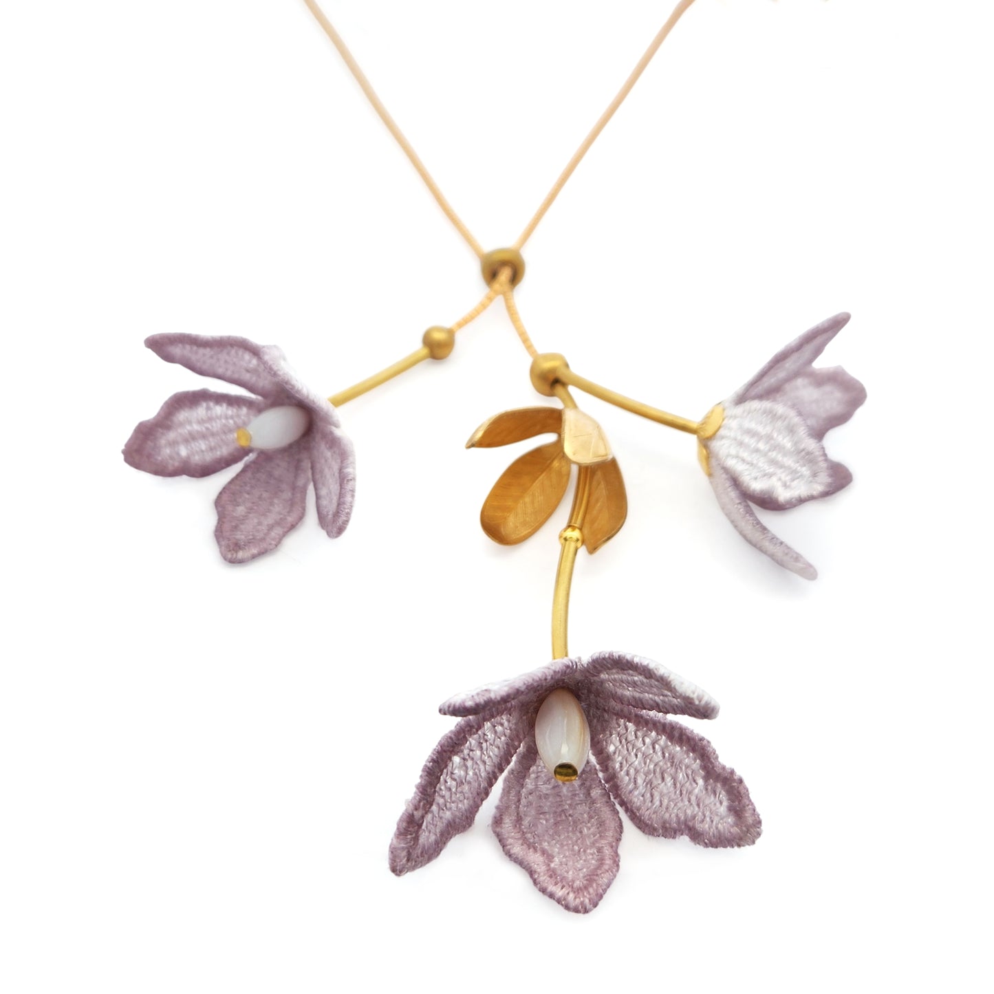 Tiaré Flower Long Lariat Necklace