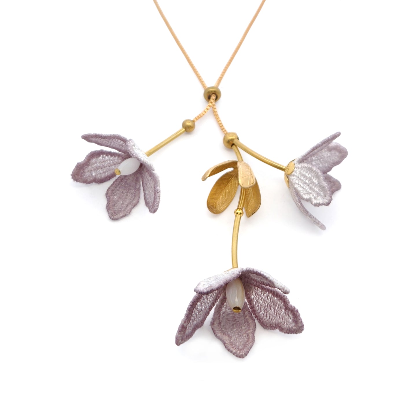 Tiaré Flower Long Lariat Necklace